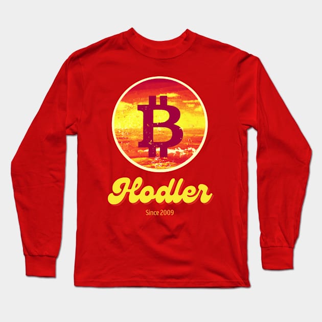 Bitcoin - Hodler Since 2009 Long Sleeve T-Shirt by Something Clever